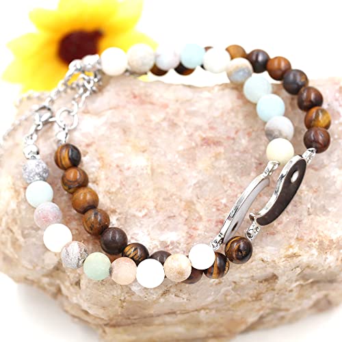 Pulseras Yin Yang para parejas y amigos ajustables en blanco y negro 6