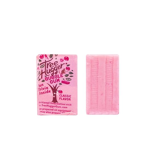 Tree Hugger Classic Bubble Gum Sweetened with 100% Tooth Friendly Xylitol, 1.4 oz /8 Pieces Per bag (Pack of 12 Bags)