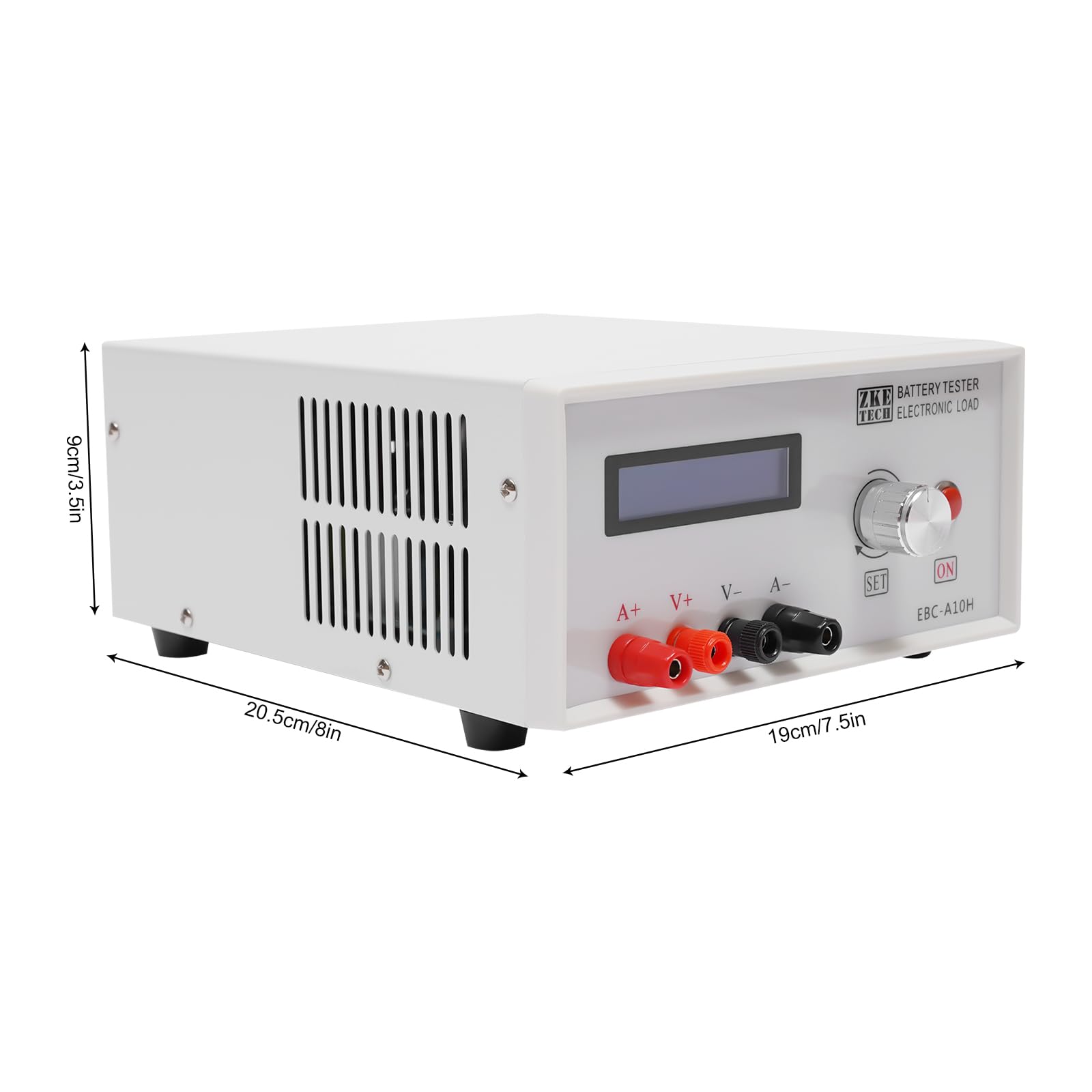 Tester elettronico per batteria, 150 W, tester per batteria, con funzione di ricarica e scarica, 10 A, tester di capacità e prestazioni per batterie al litio e al piombo, con display LCD e clip di