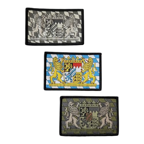 Freistaat Bavarian Bayern Flagge gewebte Morale patches mit Hakenklett auf der Rückseite mit Wappen Set