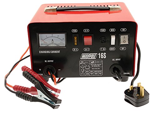 Maypole 12A 12/24V Metal Cased Car Battery Charger Lead Acid AGM Car Caravan Motorhome Van