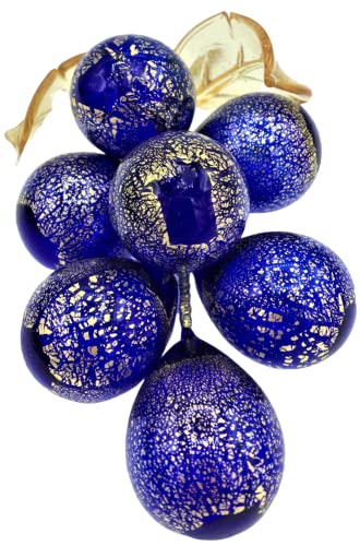 UVA soufflé Murano d'exception grappe 7 Acini feuille d'or - 5