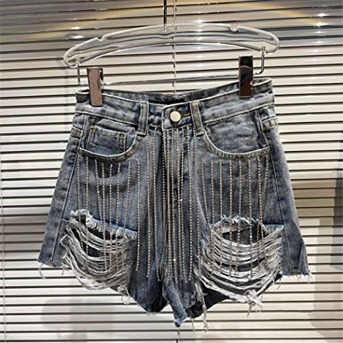 Short d'été en denim extensible avec chaîne amovible - 2