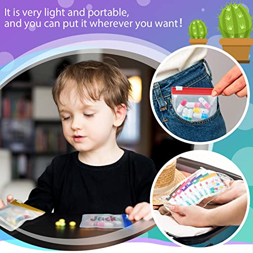 Image of Sherr 35 Pcs Pill Pouch Bags with Zipper Pill Pouch Set Travel Reusable Translucent Medicine Organizer Self Sealing Plastic Bag with Slide Lock for Storage(Classic Colors,3 x 3 Inch,Blank Style)