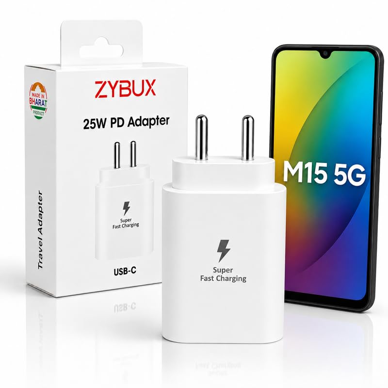 Image of 25W PD Type C Super-Fast Charger Adapter Compatible with Samsung Galaxy A27|A34|A35|A36|A37|M34|M35|M36|M37|M47|F34|F35|F70e|25 Watt Quick Charging Travel Adaptor for Other USB C Devices, White
