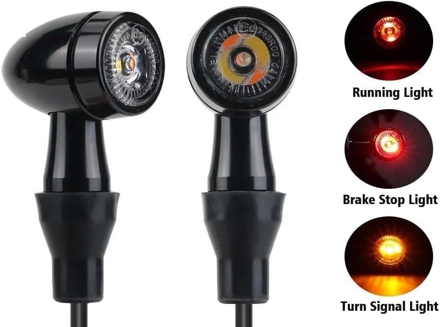 Clignotant LED Moto 8mm E32 Feu Stop Arrière Pour Bobber Chopper - 2