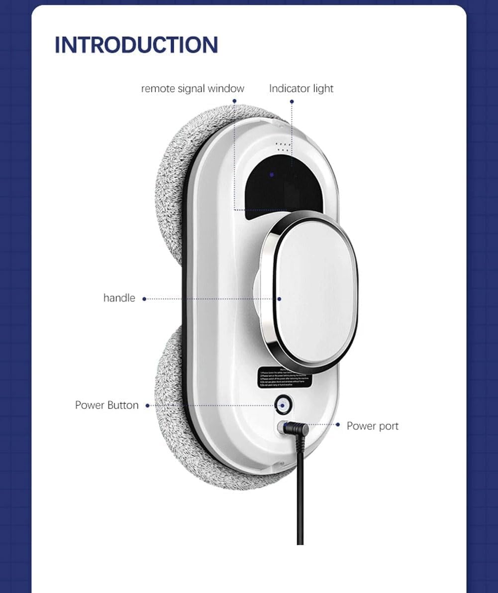 90W Electric Window Cleaner Robot, 2800Pa Smart Cleaner Cleaning Robot, Glass Vacuum Robot