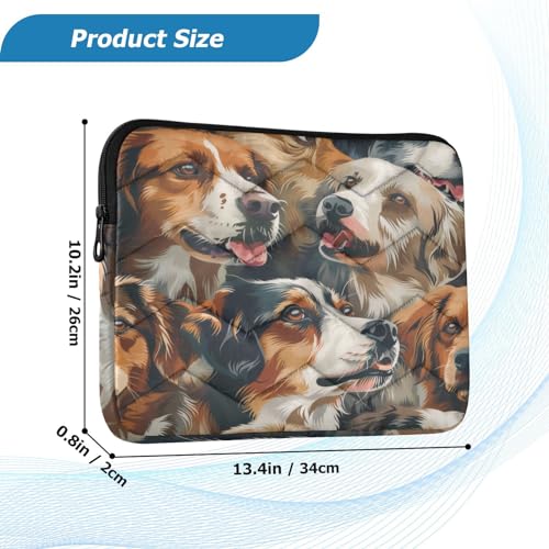 Funda para portátil 13-14 pulgadas con diseño de perros miniatura 3