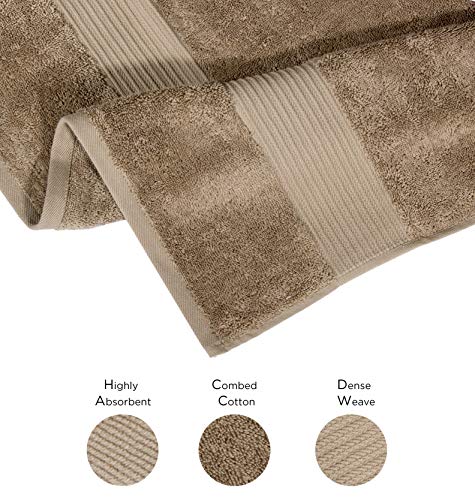 Image of Bumble Towels Bliss Luxury Combed Cotton Bath Towel - 34 inch x 56 inch Extra Large Bath Sheet - 650 GSM - Soft, Absorbent (Mocha, 4 Pack)