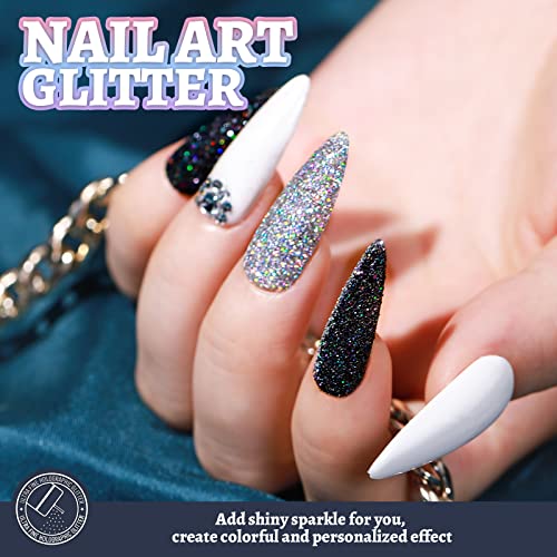 image for LEOBRO Silver Glitter, 180g/6.35oz Holographic Silver Fine Glitter for