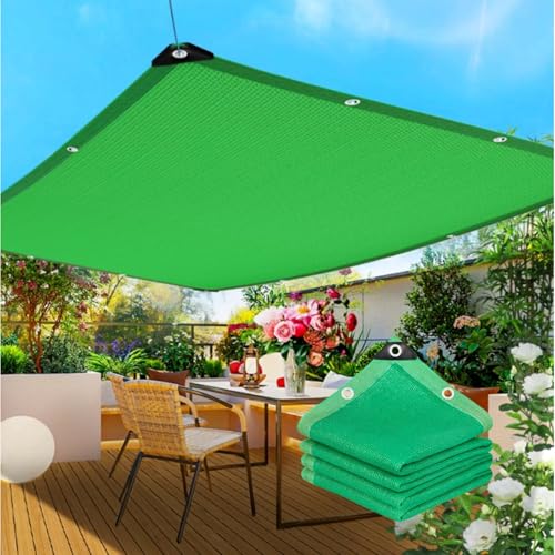 Filet d'ombrage extérieur vert 2x5m occultant avec œillets balcon - 2