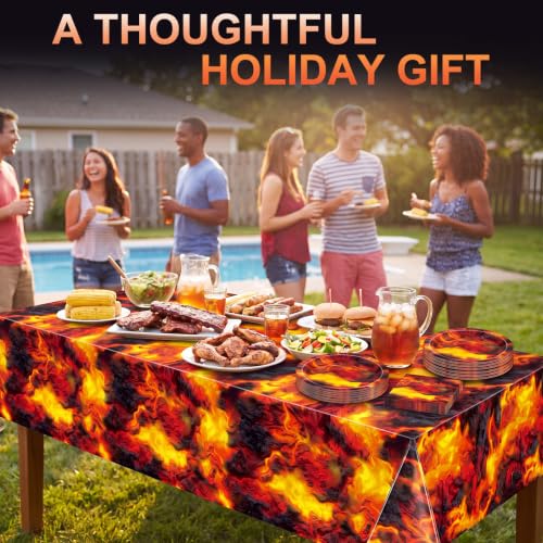 Image of Tiamon Lava Tablecloth, Fire Flame Tablecloth Decoration, 54 inch x 108 inch,12 Pcs