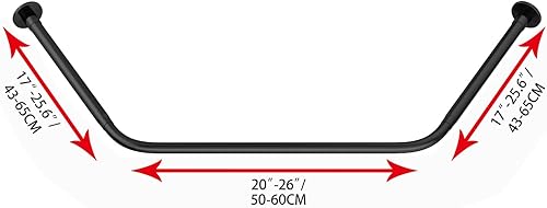 Miniatura 9 de Barra de cortina de ducha de esquina ajustable de acero inoxidable en forma de L, estante sin taladros, instalación para baño, bañera, tienda de