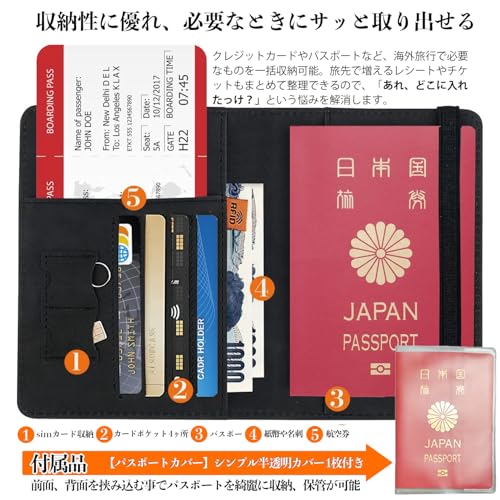 Hueapion パスポートケース ブラック