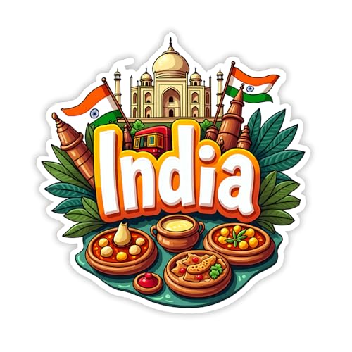 Image of Naxon India Country Theme Souvenir Wooden Refrigerator Stylish Fridge Magnet - Fridge Decoration Magnet for Kitchen & Home Decor | Perfect Souvenir Gift | Size 3x3 Inches | Pack of 1