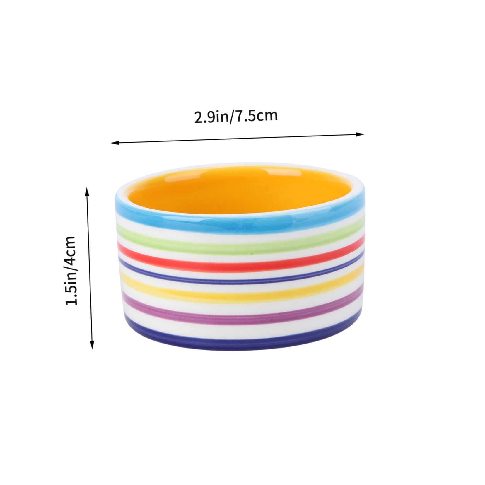 Happyyami 2Pcs Thickened Ceramic Pet Feeding Bowl for Hamster Non Slip Design Easy to Clean Hamster Food Dish Ceramic Material for Animals