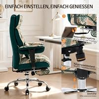 Efomao Bürostuhl, Stoffstuhl Ergonomisch mit Fußstütze, Komfortabler Polsterstuhl bis 200kg mit Lendenkissen & Nackenkissen, Höhenverstellbarer Schreibtischstuhl – Ansicht 8