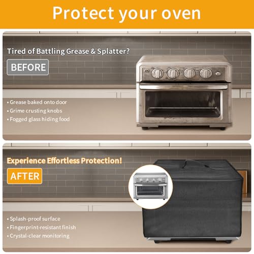 Image of Toaster Oven Air Fryer Cover, Heat-Resistant Waterproof Dust-proof Kitchen Appliance Covers Compatible with Cuisinart TOA-60 65 70 Convection Toaster Oven Air fryer
