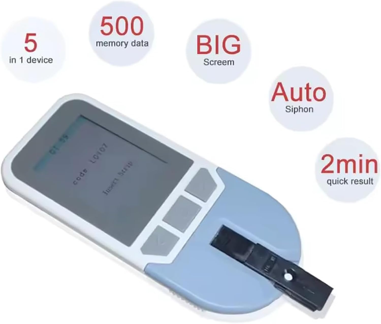Cholesterin-Testgerät, Multifunktionales Lipid-Messgerät-Set, 5-in-1 Für TC, TG, HDL, LDL, Blutfett-Tester Mit 25 Teststreifen, 200 Speicherplätze Für Messwerte, Schnelle Ergebnisse