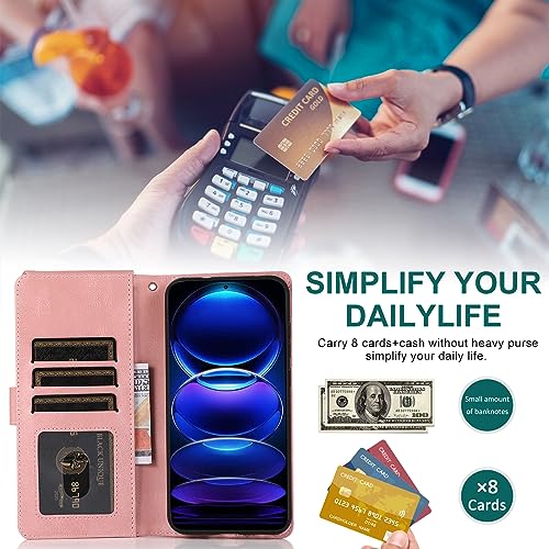 Funda libro Redmi Note 12 Pro Plus 5G ideal para viajes con protector y billetero 6