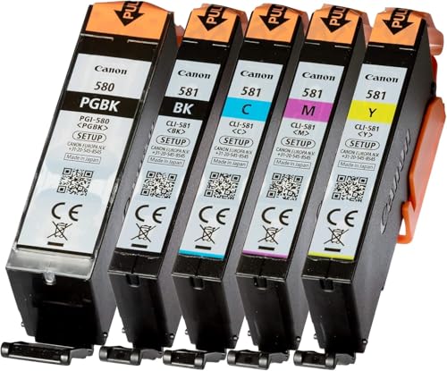 Canon PGI 580 CLI 581 Setup   Cartuchos de tinta originales para Pixma TR 7500, TR 8500, TS 6250, TS 9550 TS 9100, sin blíster