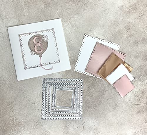Stanzschablonen Baby Scallop Quadrate, bis 11,8x11,8cm, 5-tlg Cover
