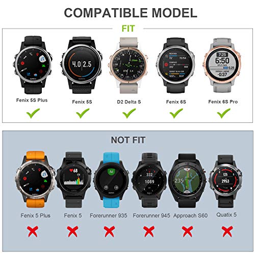 NOTOCITY Fenix 6S 20 mm sportarmband voor Fenix 5S / 5S Plus/Fenix 6S / Fenix 6S Pro / D2 Delta S Smartwatch - Afbeelding 6