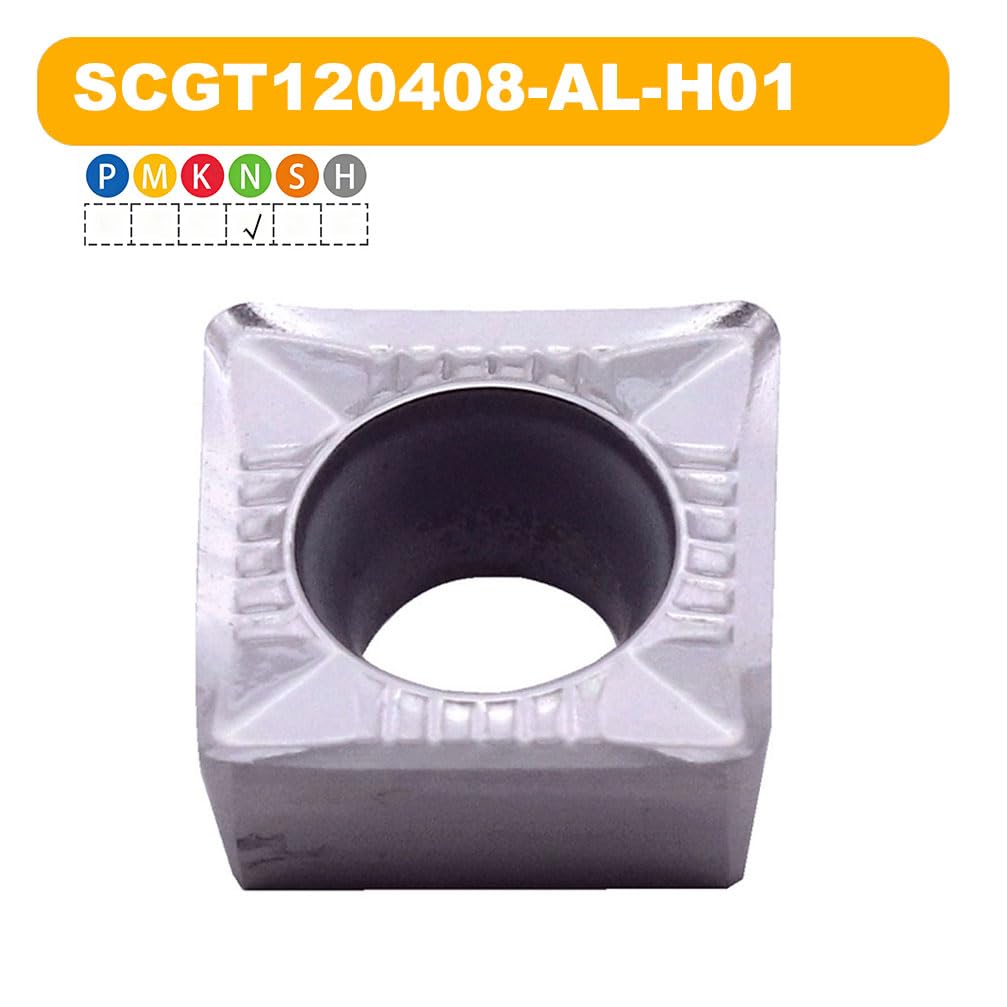 SCGT120408-AL-H01 SCGT432 premium 10-Piece SCMT plaquitas de carburo cuadradas, puntas de torneado indexables de torno, cuchillas de mandrilado de ángulo de incidencia positivo
