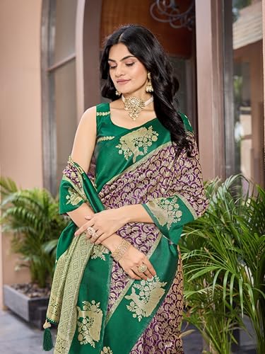 MANOHARI purple banarasi silk saree – image 6