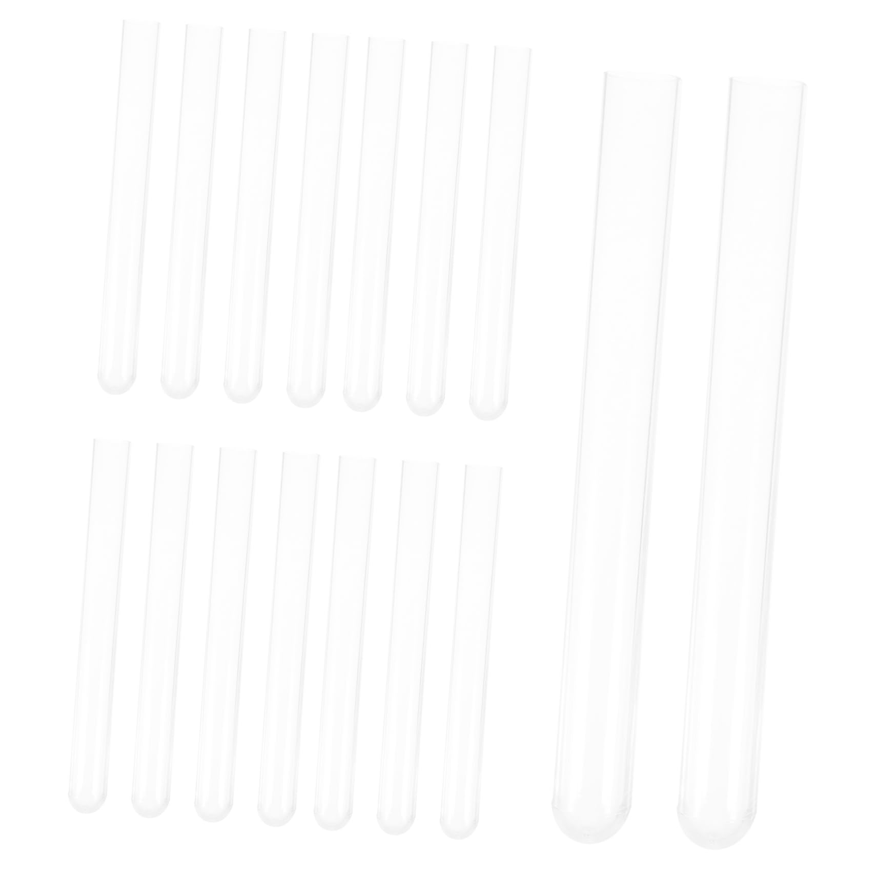 SOLUSTRE 20Pcs Clear Test Tubes Vials for Scientific Experiments Lab Storage Tubes for Samples Transparent Test Tubes for Educational Use