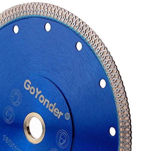 Goyonder Diamond Blade 7 Inch Super Thin Diamond Saw Blade, Tile Blades 7" For Cutting Porcelain Tiles, Granite Marble Ceramics (7"-Blue) #TOP2