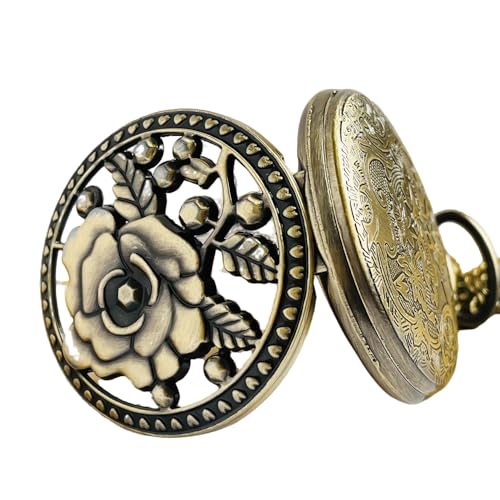 Image of VIGOROSO Women's Quartz Vintage Pocket Watch for Men Pocketwatch Women Unisex Accessory Analog Display Pendant Steampunk Costume Cosplay Prop Christmas Birthday Gift for Her Him Ideal Gifts