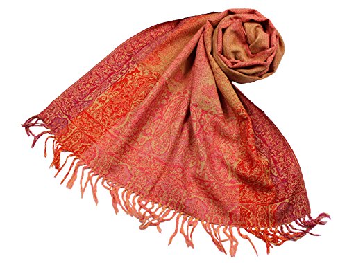 Étole laine réversible écharpe chaude motif cachemire SHANKARA N3
