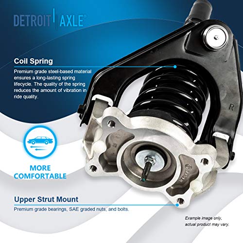 Image of Detroit Axle - 8pc Front End Suspension Kit for Chrysler Sebring Cirrus Dodge Stratus Plymouth Breeze Struts w /Upper Control Arms w /Ball Joints Inner & Outer Tie Rods Sway Bar Links Replacement