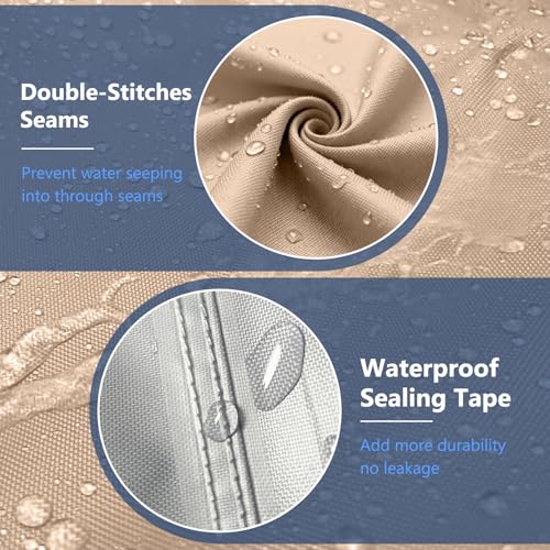 Image of STARTWO Patio Furniture Cover Set, 5 Piece Outdoor Furniture Cover Waterproof, 600D Heavy Duty Lawn Patio Set Covers (Brown,Large)