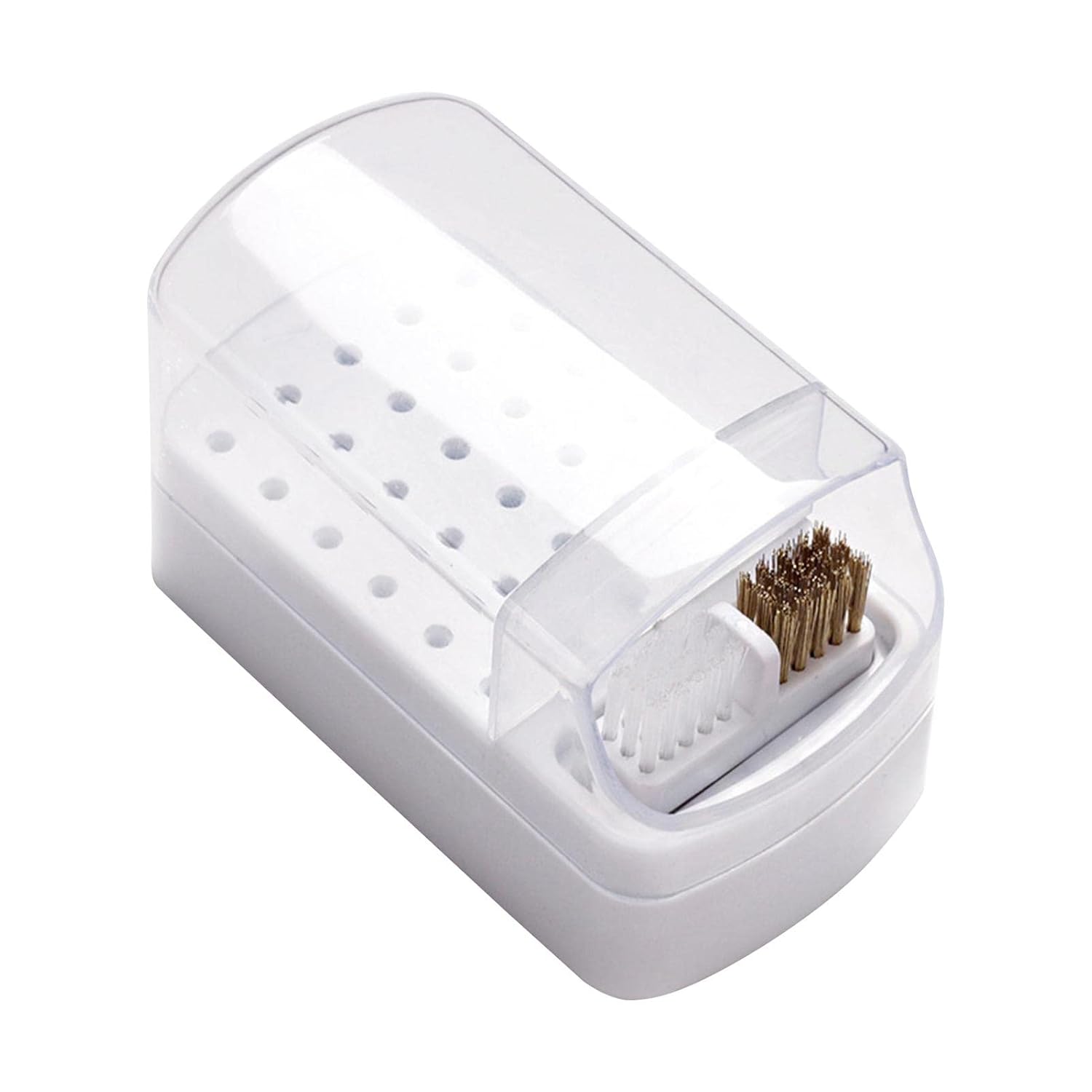 Nail Drill Bits Holder & Cleaning Brush Case - Dustproof Organizer