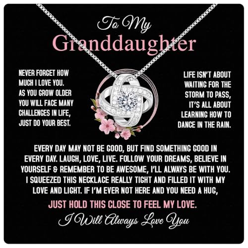 Larvincy Granddaughter Gifts From Grandma Grandpa, To My Granddaughter Necklace, Grandma Granddaughter Jewelry, Birthday Gift For Granddaughter, Graduation, Confirmation Gifts For Teenage Girl, Led