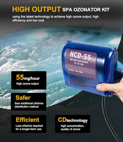 image for Yoursme HCD-55 Spa Ozonator Kit Hi-Output Spa Ozone Generator for All 