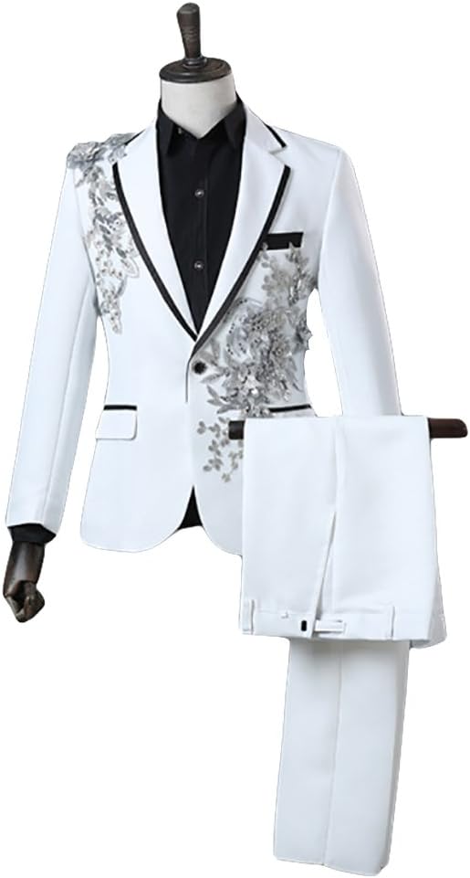 カラフル】新品 花柄 白 フラワープリント 社交ダンスツーピース d008