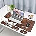 4 in 1 Ergonomic Memory Foam Mouse Pad Wrist Rest Set, Large XXL Gaming Desk Pad + Keyboard Wrist Rest + Mouse Wrist Cushion + Coaster for Home Office Study Gaming, Brown Cow Print