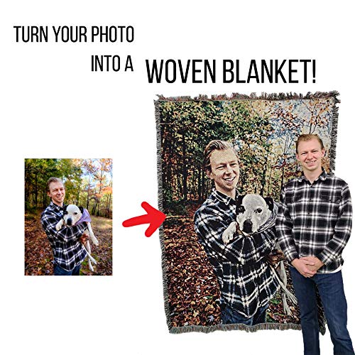 Pure Country Weavers Personalized Photo Blanket Throw Woven from Cotton Made in The
