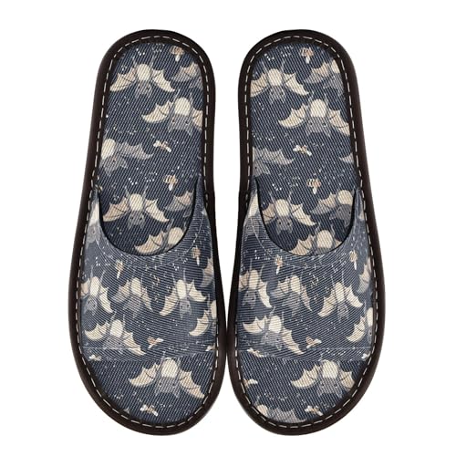 KLL Spa Shower Slippers Indoor Outdoor Ultralight Soft Slip on Home Shoes for Airplane Guests Party 5.5-6 Cartoon Sweet Bats