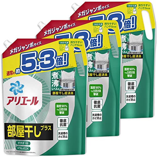 アリエール ジェル 洗濯洗剤 液体 部屋干しプラス 詰め替え 2,520g x3袋