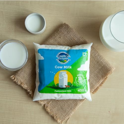 Image of Country Delight 100% Pure and Fresh Cow Milk, 450 ml Pouch