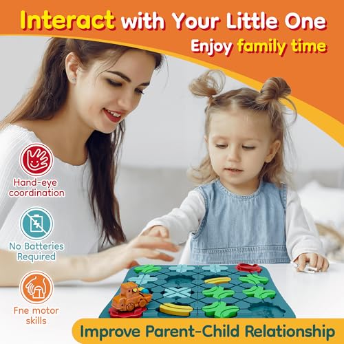 Bonitoto STEM Board Game Logical Road Builder Maze Toy for Kids Ages 3-8 | 32 Pcs Montessori Educational Puzzle, Develops Logical Thinking for Preschool Classroom Learning, Birthday Gift for Ages 4-8 - Image 6