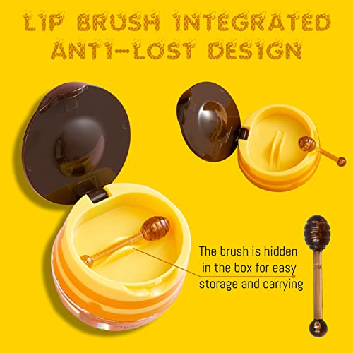 2Pcs Bee Balm Lip Balm Honey Pot, Lip Balm For Dry Cracked Lips, Lip Scrubs Exfoliator & Moisturizer, Hydrating Lip Balm Honey Lip Balm, Honey Pot Lip Balm With Wand, My Bee Balm Honey Lip Mask (C) #TOP5