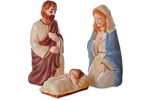 Nostalgic Blow Mold 20-Inch Lighted Outdoor Nativity Scene Christmas Decoration