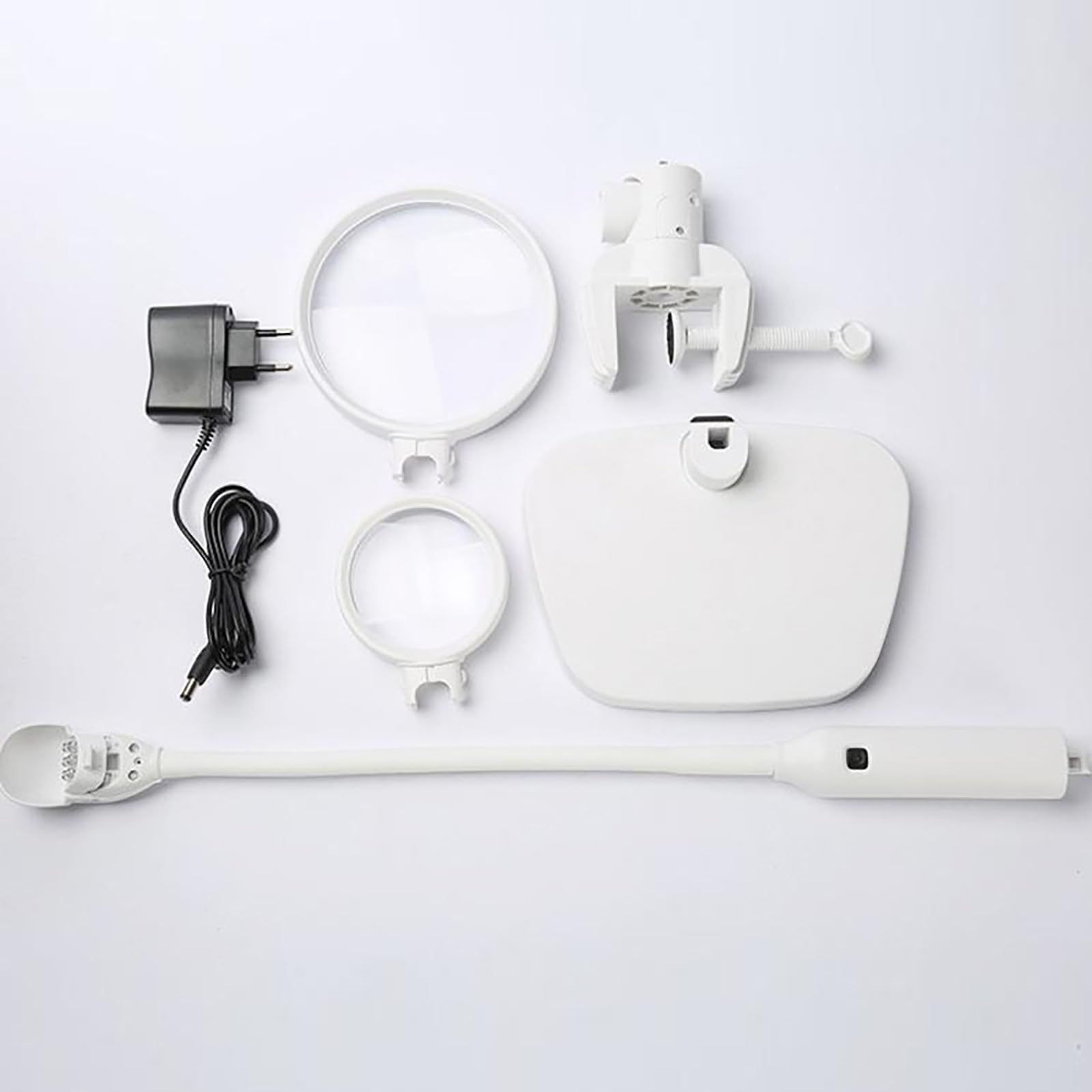 Lupa de Escritorio 2X y 5X con luz y Clip Lupa iluminada de Lectura de 6 LED de Doble propósito para Trabajos de Cerca Reparación Lectura Manualidades
