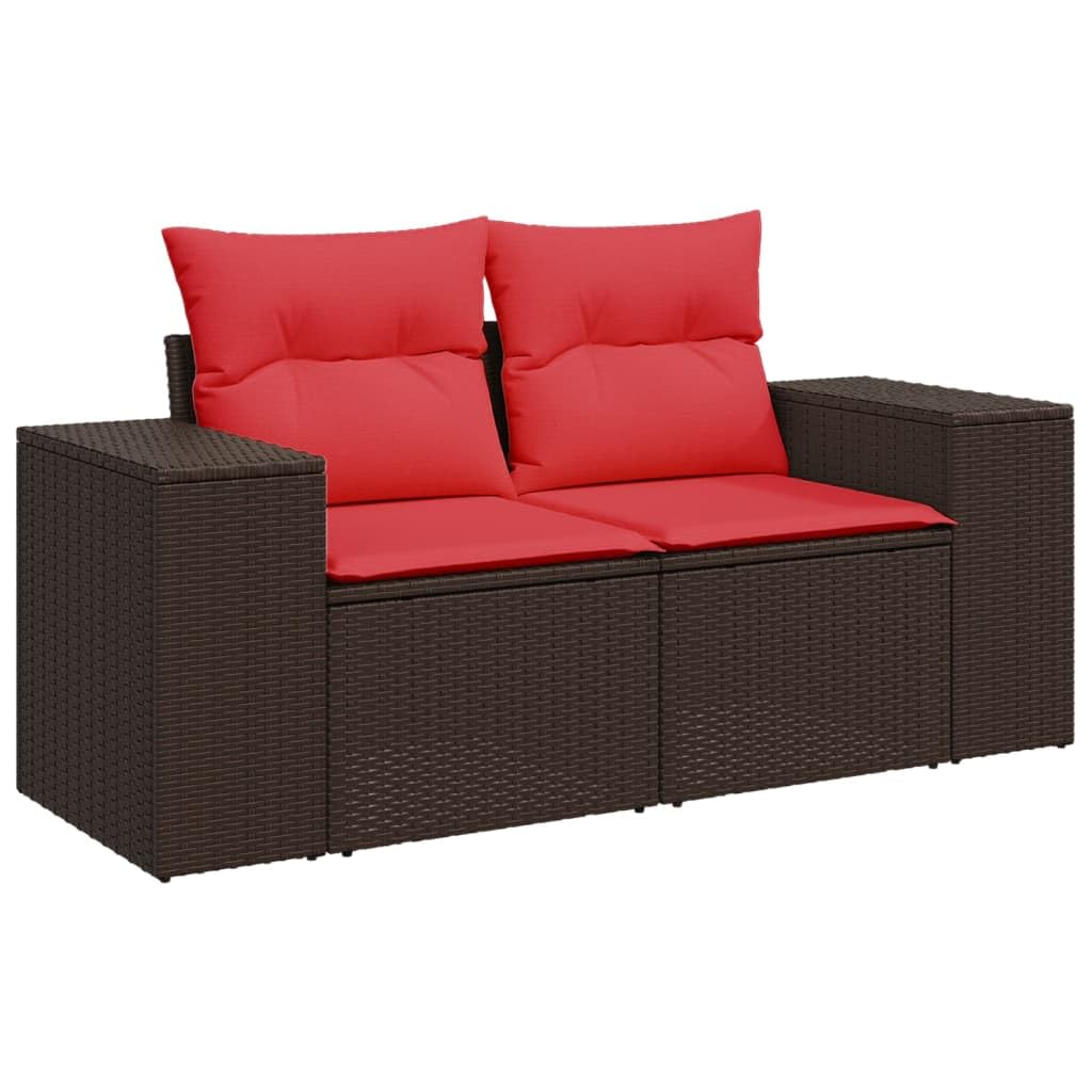Poliratán Duradero Conjunto terraza marrón 4 Piezas