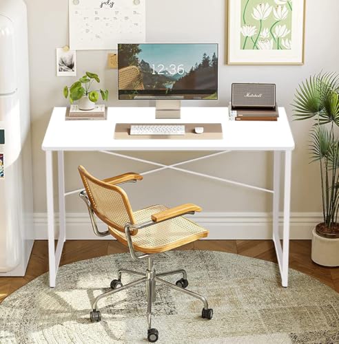 QARA Wood Laminated Study Table, Computer Table for Home,Office Table, Desktop,Laptop Table, Office Desk (Everest White with White Frame)?